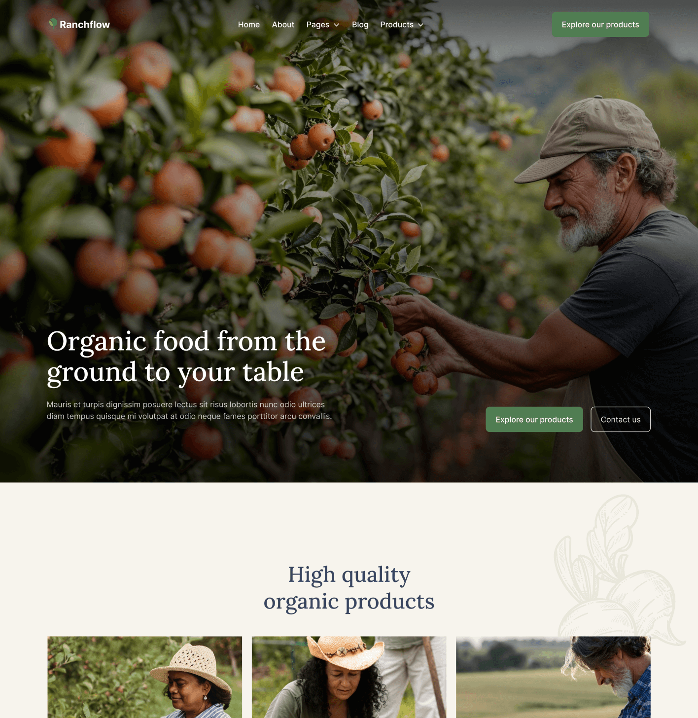 Ranchflow - Home V1 Page - Farm Webflow Template