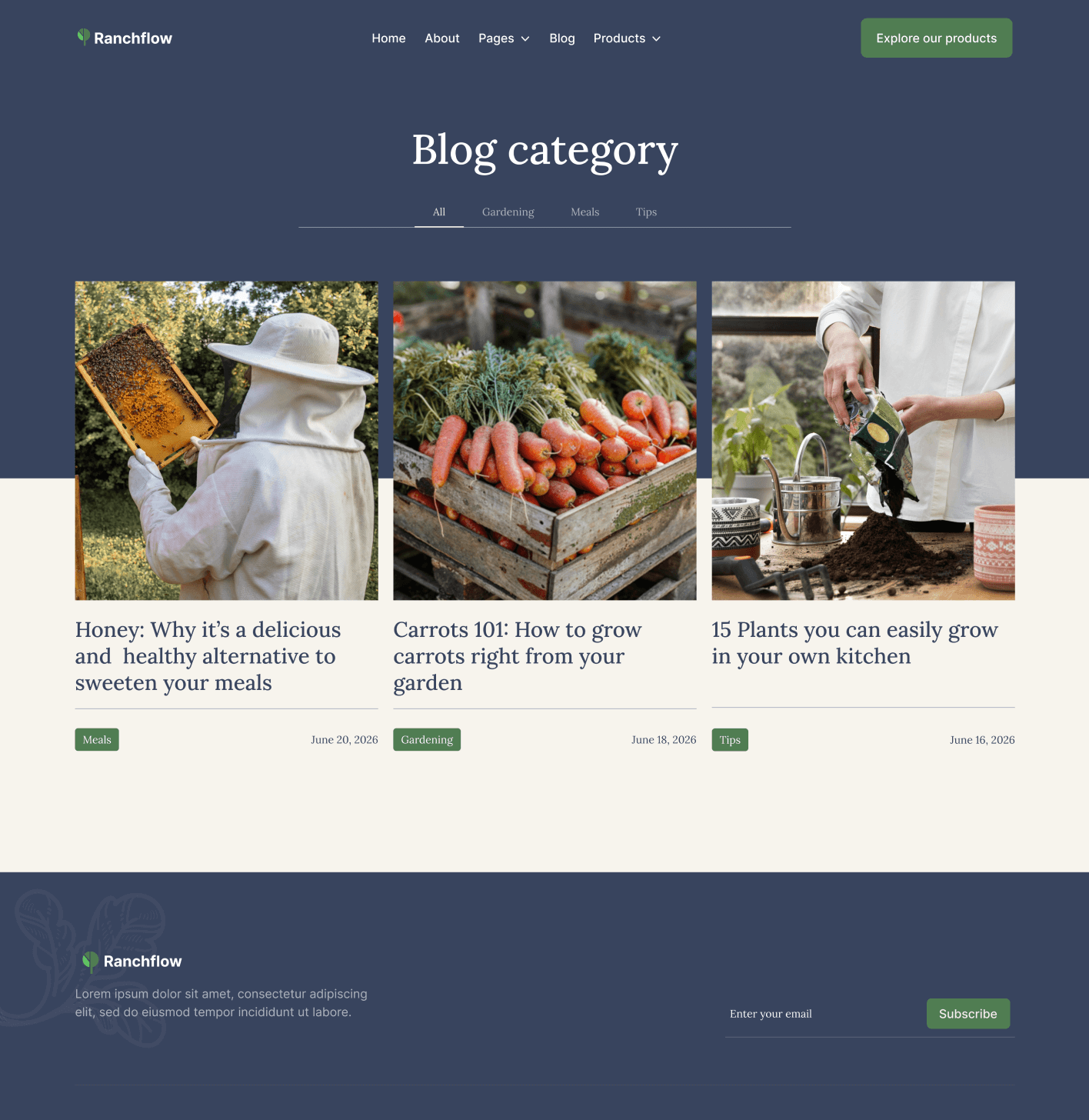 Ranchflow - Blog Category Page - Farm Webflow Template