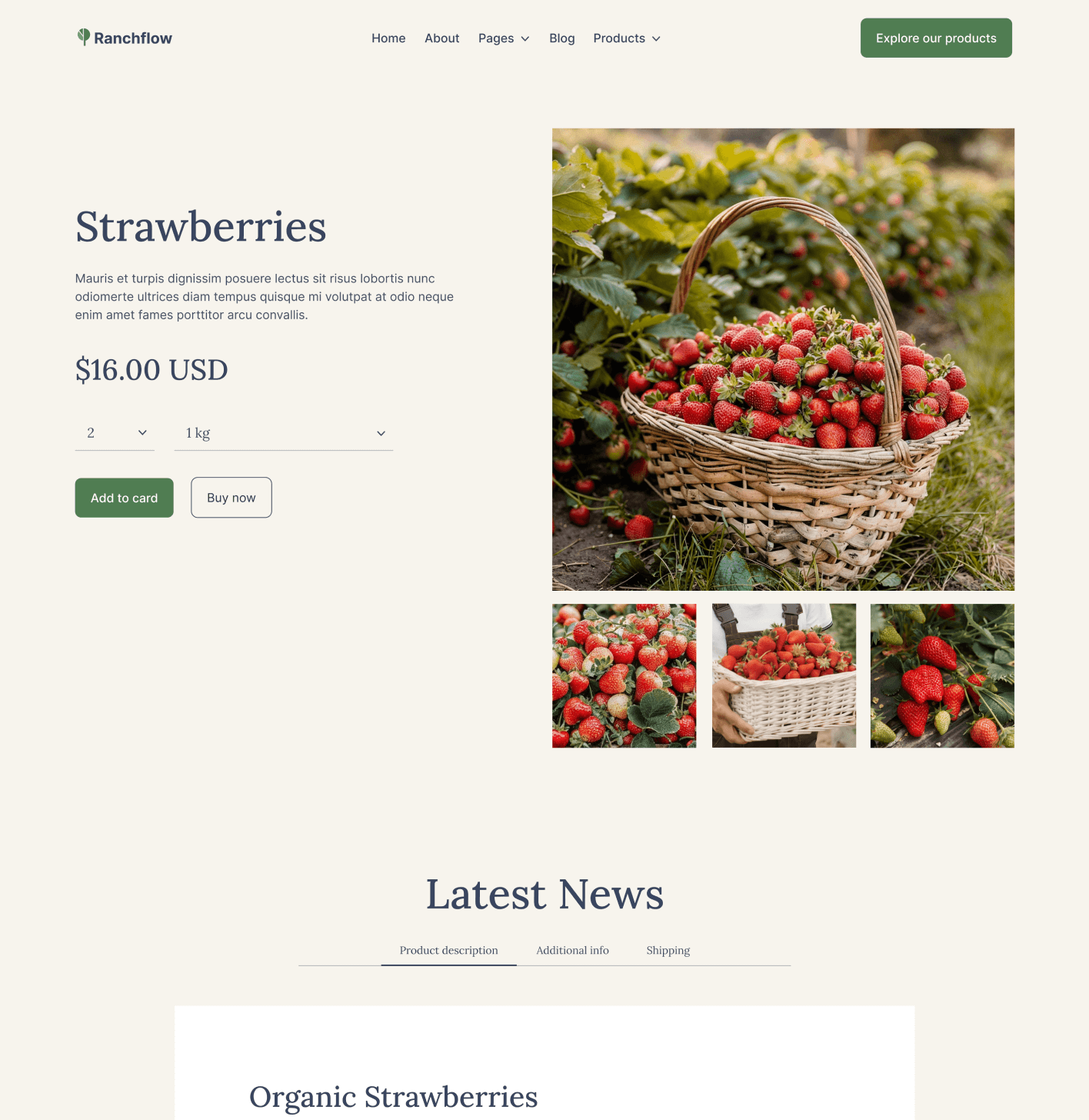 Ranchflow - Product Single Page - Farm Webflow Template