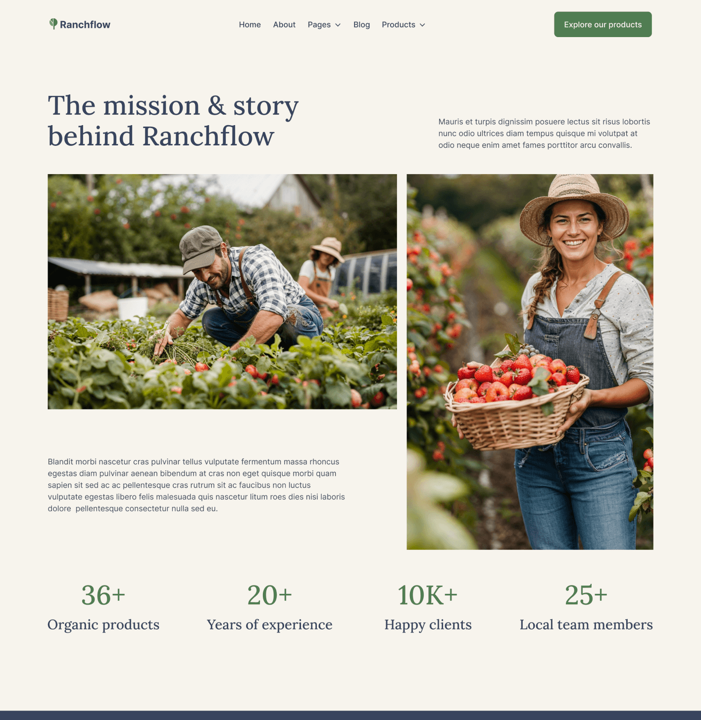 Ranchflow - About Page - Farm Webflow Template