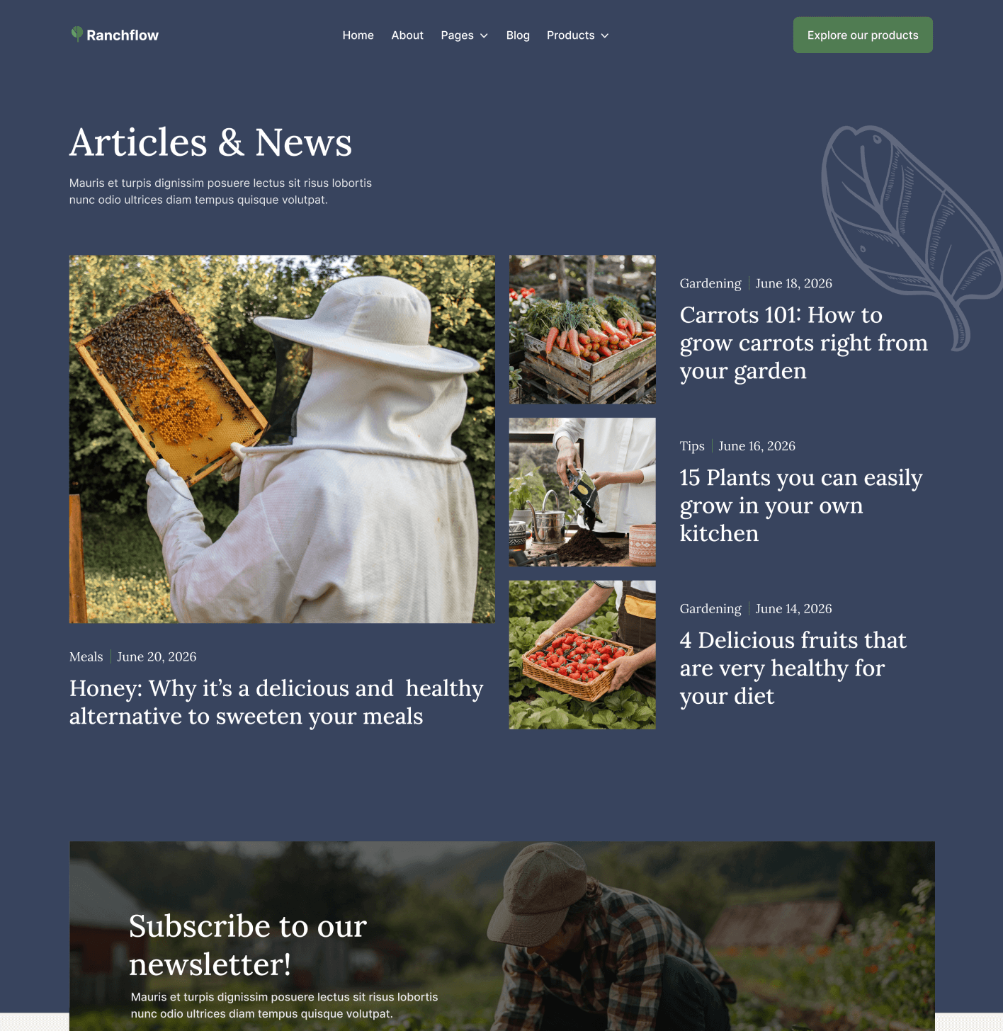Ranchflow - Blog V3 Page - Farm Webflow Template